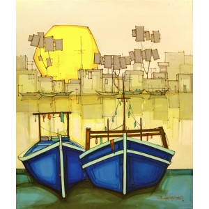 Salman Farooqi, 30 x 36 Inchc, Acrylic on Canvas, Seascape Painting-AC-SF-078